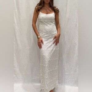 Vintage Maria Bonita White Rose Lace Slip Dress